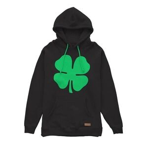 TIPSY ELVES FOUR LEAF‎ CLOVER HOODIE Men's Size XL  ST PATRICKS DAY BLACK  NEW!!